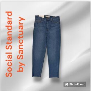 SOCIAL STANDARD by Sanctuary 5 Pocket High Rise Jeans LT BLUE MEDIUM DENIM SZ 14